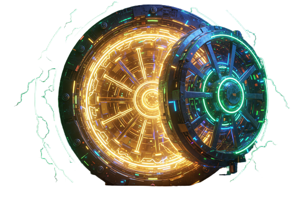 Leuchtender Neon-Tresor als Symbol f&uuml;r progressive Jackpots im Roby Casino